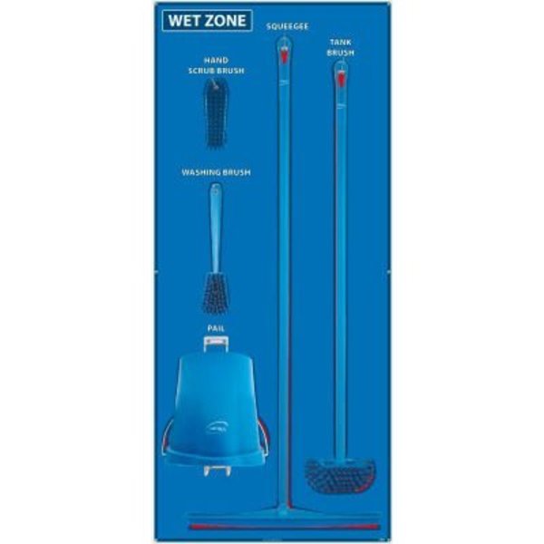 National Marker Co National Marker Wet Zone Shadow Board Combo Kit, Blue/Red, 68 X 30, Alum Composite Panel - SBK114ACP